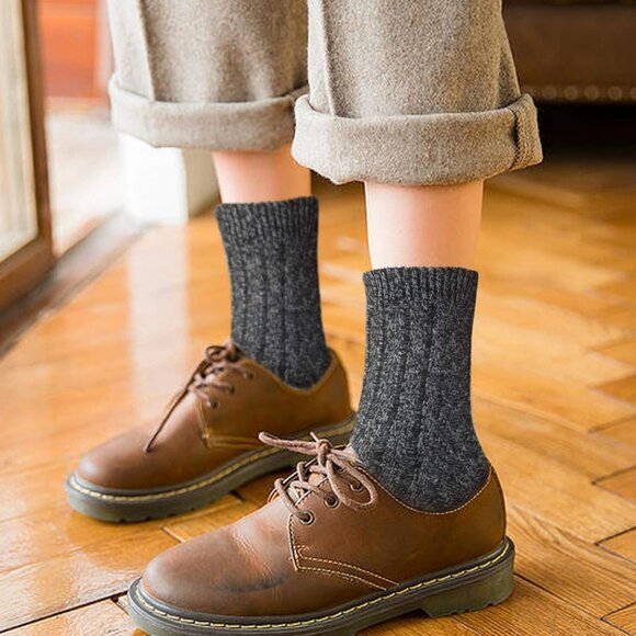 Wool Socks for Women, Winter Warm Stocking Stuffers Gifts for Women Cabin Crew H - Picture 4 of 7